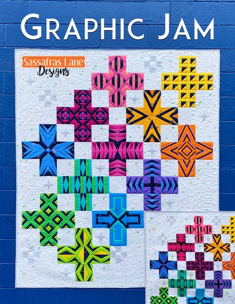 Graphic Jam -  features 12 foundation paper pieced blocks by Sassafras Lane