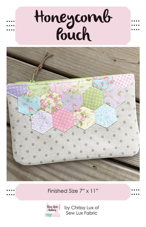Honeycomb Pouch -7x11  by Chrissy Lux of Sew Lux Fabric