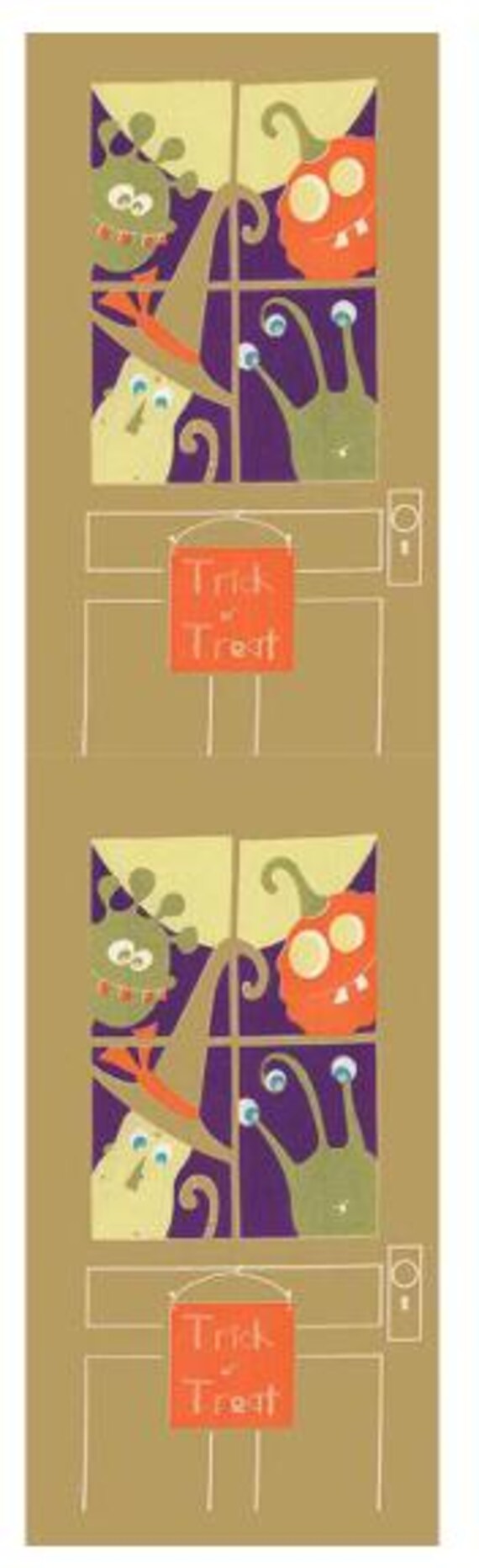 Batiks - Fright This Way - PANEL approx 24 inches. four door scenes