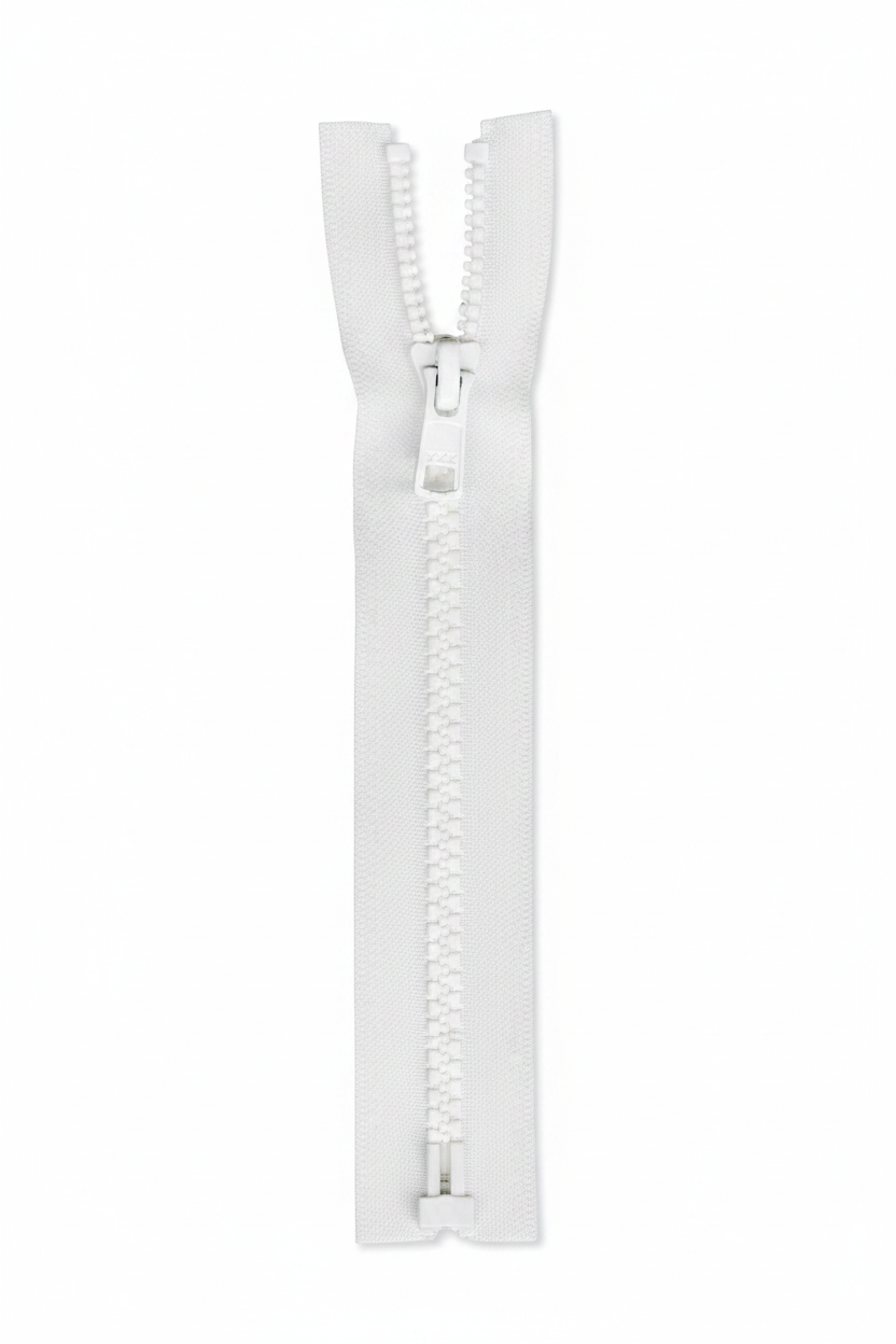 YKK 10-inch white separating zipper - VSP10-501