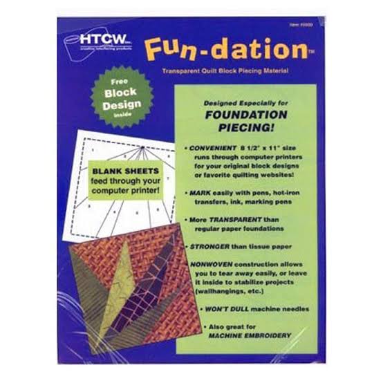 Fun-dation - transparent quilt block piecing material - 25 8.5 x 11