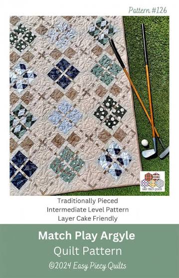 Match Play Argyle -multi sized quilt pattern -by Easy Piecy Quilts