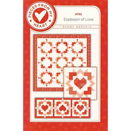 Explosion of Love Pattern - by Sandy Gervais - mat, runner & quilt