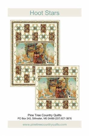 Hoot Stars - 53x71, 47x47 uses a panel  - Pine Tree Country Quilts