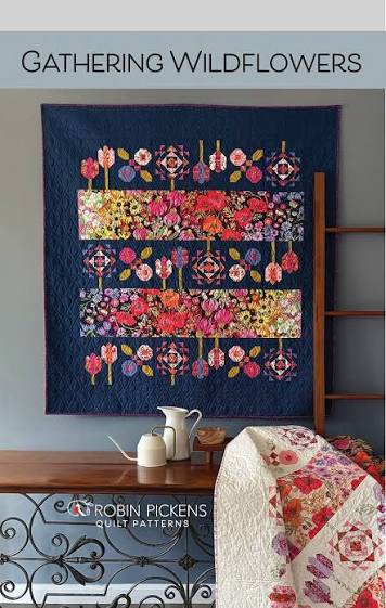Gathering Wildflowers - 54x57 - wall/lap size - Robin Pickens