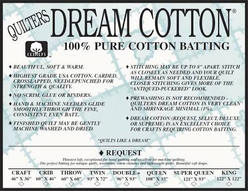 Quilters Dream White Cotton Request - Throw - white batting