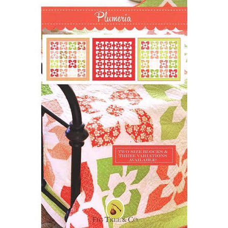 Plumeria by Fig Tree - uses fat quarters - 2 size blocks & 3 variations availabl