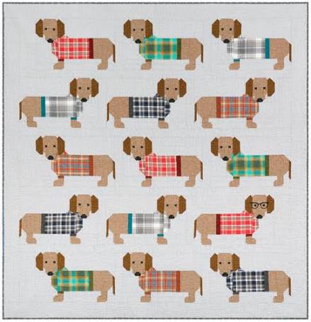 Dogs in Sweaters Quilt & Pillow Pattern - Elizabeth Hartman