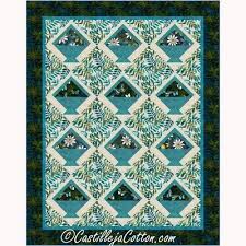 Flower and Butterfly baskets 63 x 80 twin quilt - Castilleja Cotton - CJC56504