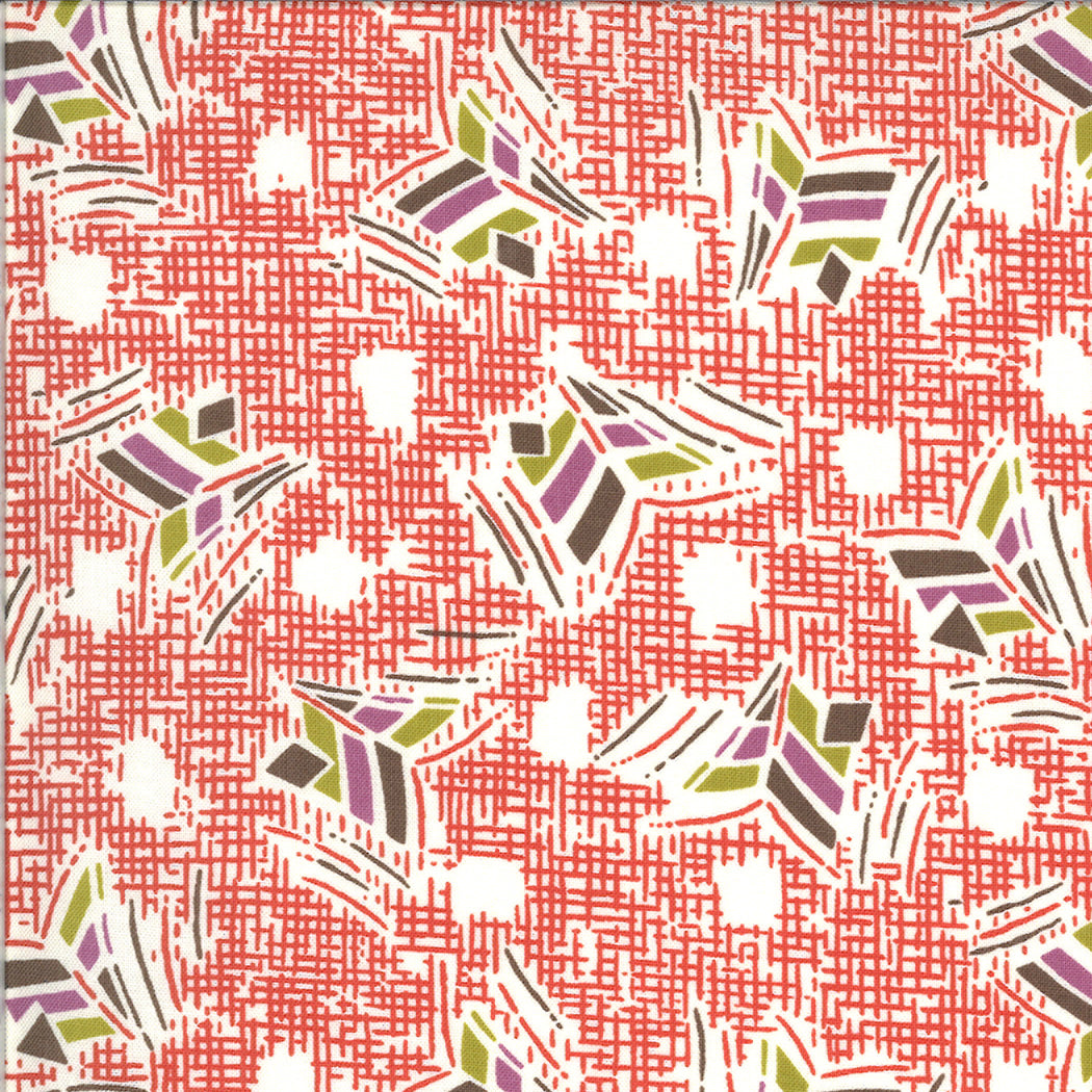 Winkipop - Nara - Rockface - geometric design on red screen print