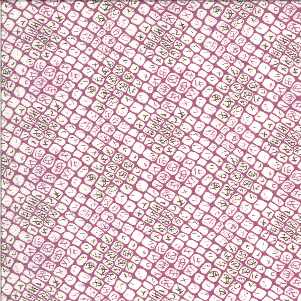 Winkipop - Coral - Sunrise - Cream boxes on plum by Jen Kingwell