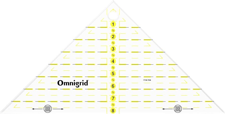 Omnigrid Quarter square Triangle-  finishes blocks up to 8" - R98
