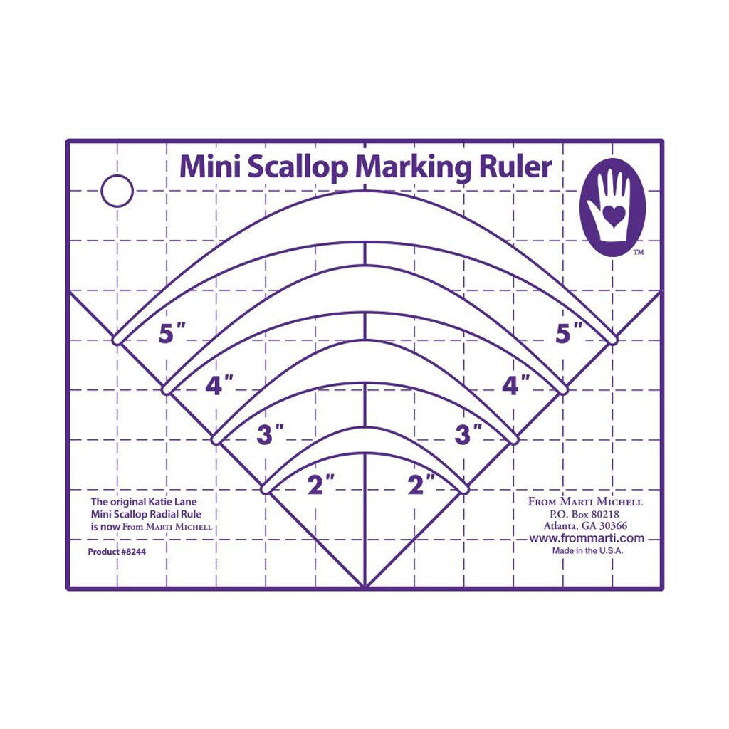 Marti Michell Mini Scallop Marking Ruler -  #8244 - not for use with rotary