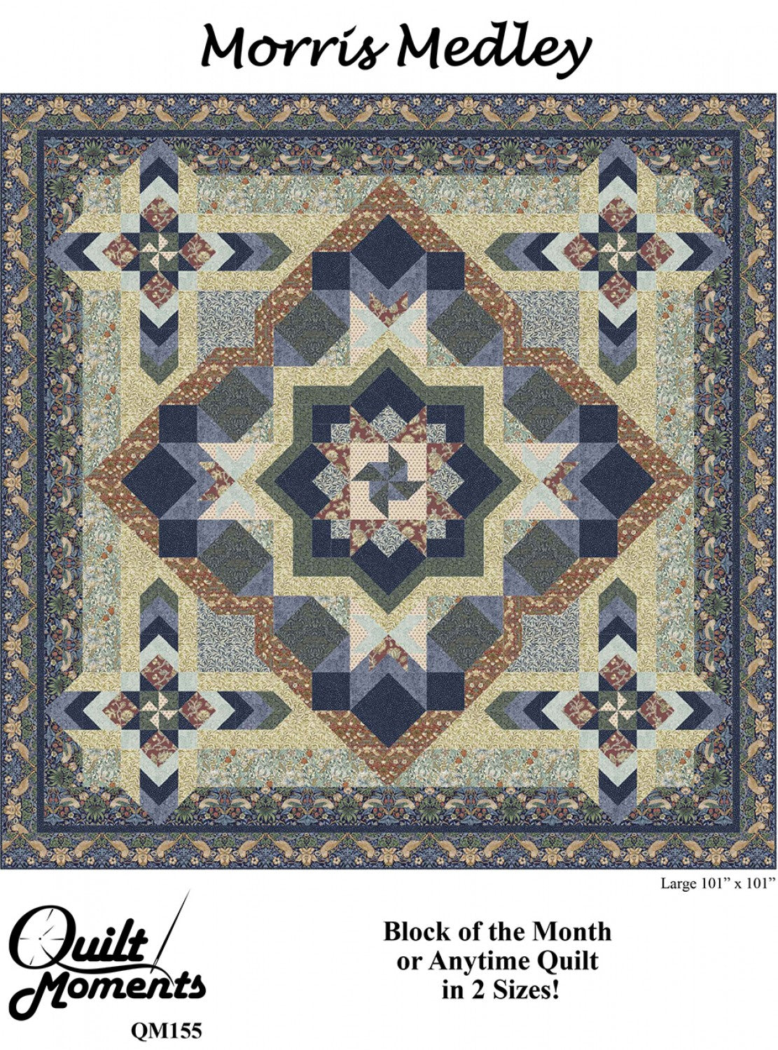 Morris Medley - BOM quilt in 2 sizes pic in william morris fabrics by Quilt Mome