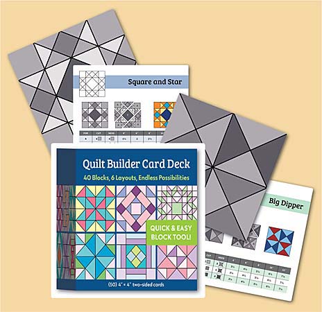 Quilt Builder Card Deck - 40 Blocks, 8 layouts - 50 two sided cards
