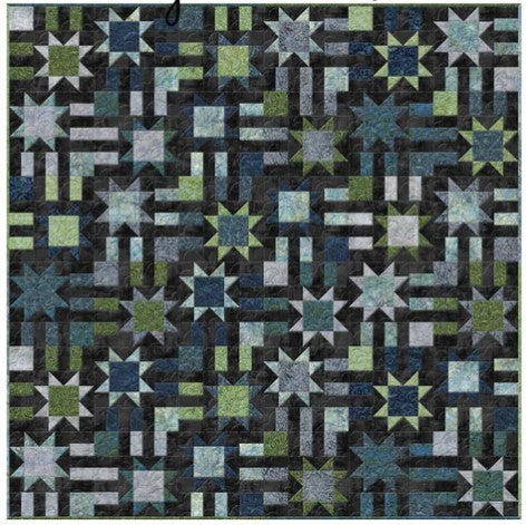 Shoreline Starry Path -Dark-84 x 84 - incl. Pattern, Top & Bind