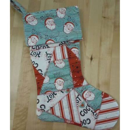Cut Loose Press - Quilted Patchwork Stocking - uses CGRMT6 crazy 6 template