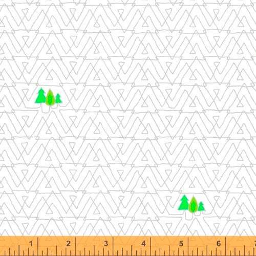 Favorite Things - Trees - White - green trees with lt. gray geometrics (GJ)
