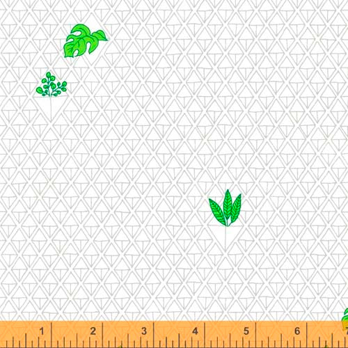 Favorite Things - House of Plants - White - plants on geometrics (GJ)