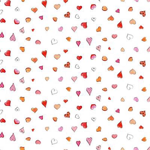 From The Heart - Hearts - White - scattered hearts on white